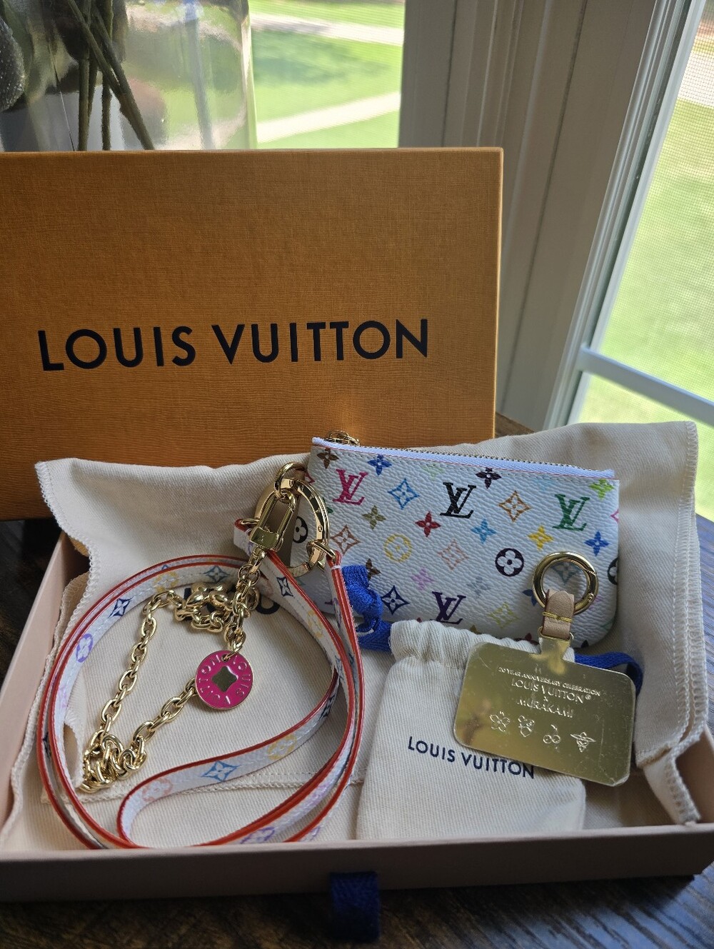 Louis Vuitton x Takashi Murakami Monogram Multicolore Phone Holder and Key Pouch